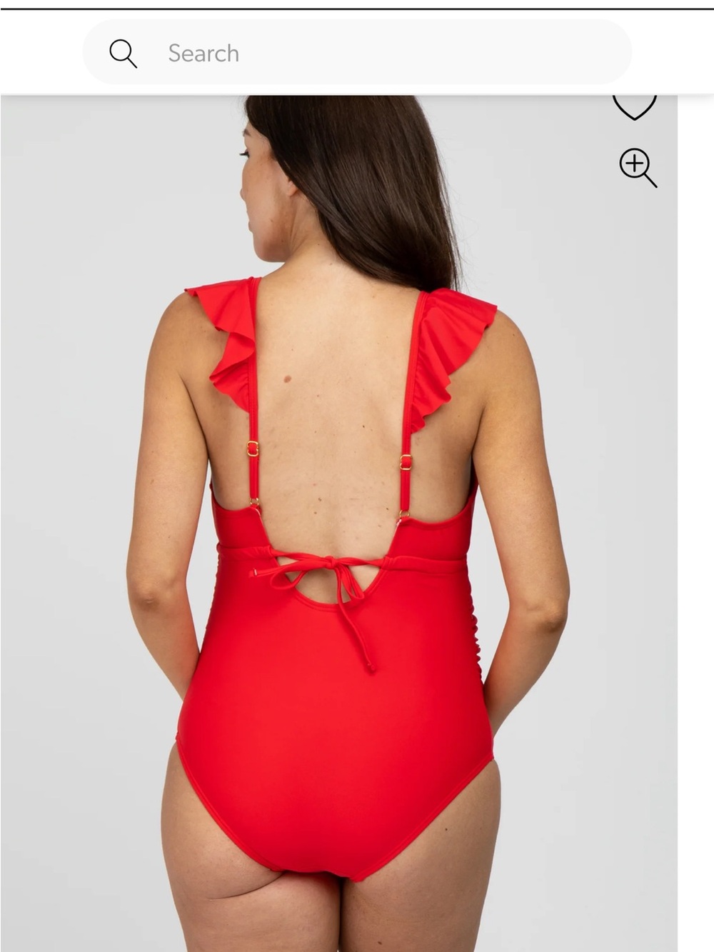 PinkBlush Red Ruffle Maternity Swimsuit - Picture 2 of 5